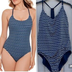 Woman’s Dark Blue One Piece Bathing Suit